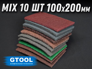 фото Мининаборы GTOOL из нетканого абразивного материала TEX ROLLS, зерно Mix